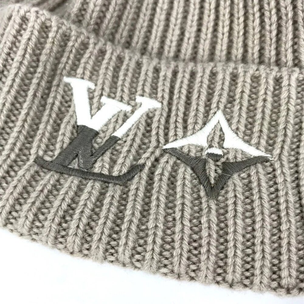 LOUIS VUITTON M77196 Beanie-LV Dual knit cap Knit hat Cashmere Gurege gray - Picture 3 of 10